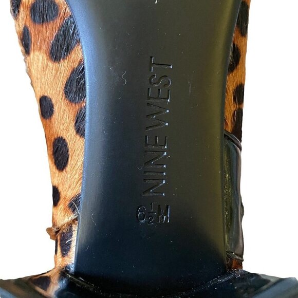 Nine West Womens Wasabi 5 Ankle Booties Brown Leopard Print Block Heel 6.5 M New - Picture 9 of 9
